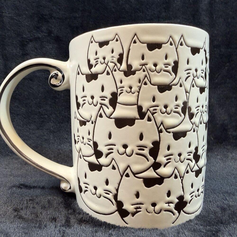 Cat Mug Spectrum Designz Cat Face Smiling Repeat 16oz Mug Turquoise 2018 Kitten